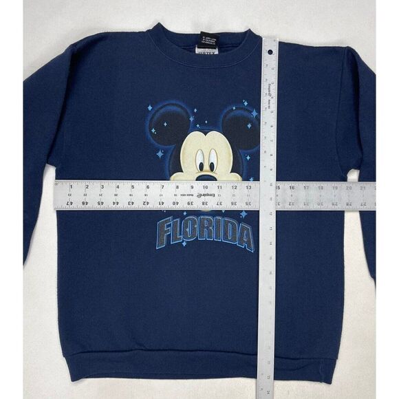 VINTAGE Disney Mickey Mouse Graphic Crewneck Sweatshirt Men Small Blue 90s - Picture 6 of 6
